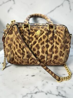 Kurt Geiger GUC X-Small Cheetah Print Leather Boston Bag